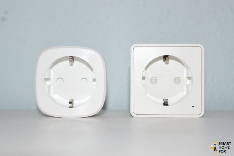 Eve Energy neben MyStrom Switch von vorne